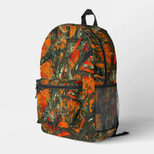 Sac À Dos Imprimé Camouflage Orange