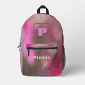 Sac À Dos Imprimé Camouflage rose et taupe Chic Monogramme (Recto)