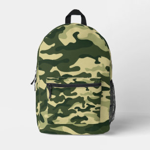 Sac À Dos Imprimé Camouflage vert camo Nom personnalisé