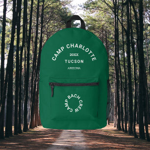 Sac À Dos Imprimé Camp Crest Forest Green Camping Thème Bachelorette