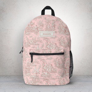 Sac À Dos Imprimé Campagne française élégante vintage rose toile