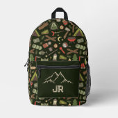 Sac À Dos Imprimé Camping Randonnée Camping Monogramme à motifs (Recto)