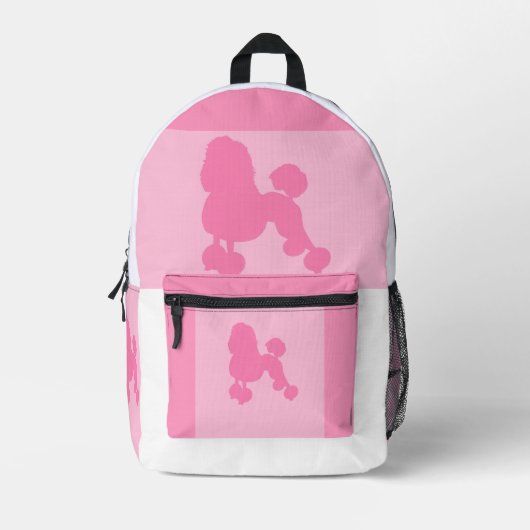 Sac À Dos Imprimé Caniche Rose Et Blanc (Recto)