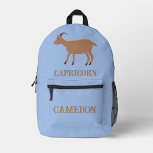 Sac À Dos Imprimé Capricorn Étoile Signal Chèvre Nom personnalisé