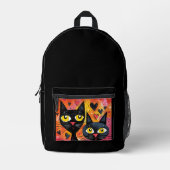 SAC À DOS IMPRIMÉ CAPTURES EN CHAT NOIR (Recto)