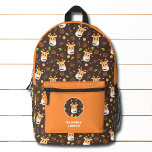 Sac À Dos Imprimé Caricature pour enfants de Giraffe Cute Nom person<br><div class="desc">Caricature pour enfants Safari animal sauvage de la Giraffe Nom personnalisé Le sac à dos contient votre nom personnalisé, monogramme ou parties génitales dans une typographie de script simple sur un motif de dessin animé de la girafe mignon en marron, jaune, vert et orange. Parfait pour les enfants pour le...</div>