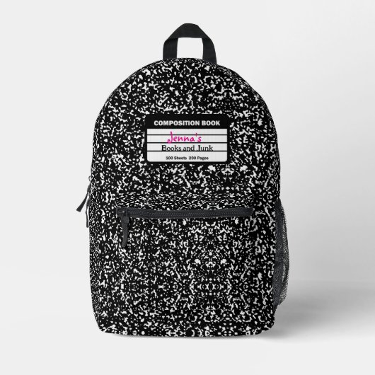 Sac À Dos Imprimé Carnet d'impression de composition rétro (Recto)