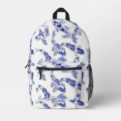 Sac À Dos Imprimé Carpe koï bleue et blanche (Recto)
