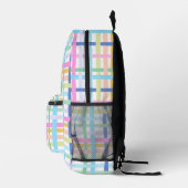 Sac À Dos Imprimé Carreaux Arc-en-ciel Clair - Gingham Maximaliste F (Droite)