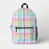 Sac À Dos Imprimé Carreaux Arc-en-ciel Clair - Gingham Maximaliste F (Recto)