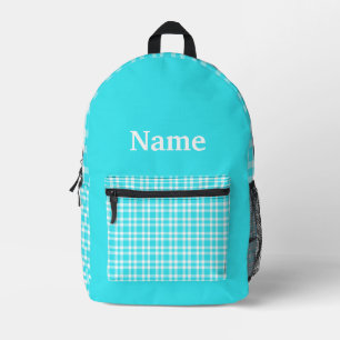 Sac À Dos Imprimé Carreaux Bleu Blanc Motif Personnalisé