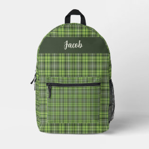 Sac À Dos Imprimé Carreaux de sauge et d'olive