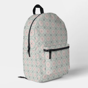 Sac À Dos Imprimé Carreaux Floraux Pastel Verts