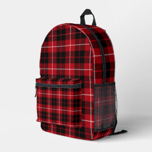 Sac À Dos Imprimé Carreaux Rouge Noir Classique