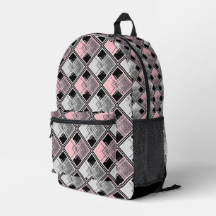 Sac À Dos Imprimé Carrelage géométrique rose et gris #patchwork