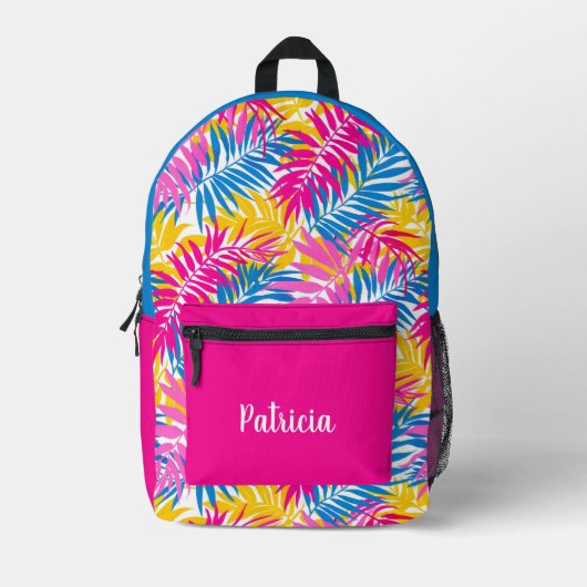 Sac À Dos Imprimé Carrelage mignon Feuilles tropicales motifs ados (Recto)