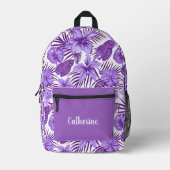 Sac À Dos Imprimé Carrelage mignon Feuilles tropicales motifs ados (Recto)