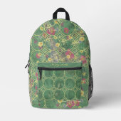 Sac À Dos Imprimé Carrelage vert floral (Recto)