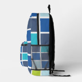 Sac À Dos Imprimé Carrés bleus verts À damiers (Droite)