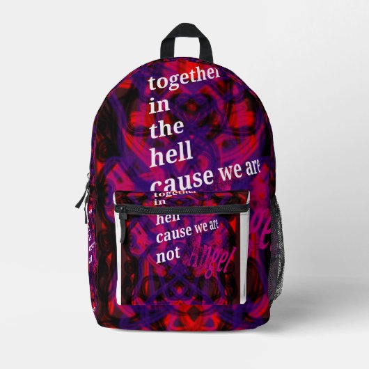 Sac À Dos Imprimé Cartable école en enfer (Recto)