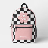 Sac À Dos Imprimé Cartable personnalisé à carreaux pour jolie fille  (Recto)