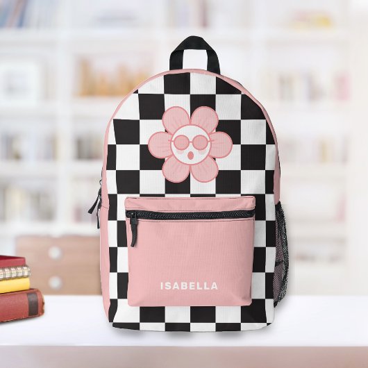 Sac À Dos Imprimé Cartable personnalisé à carreaux pour jolie fille 