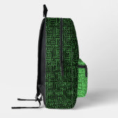 Sac À Dos Imprimé Carte de circuit Neon Vert noir Monogramme personn (Gauche)