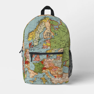 Sac À Dos Imprimé Carte Vintage colorée de l'Europe