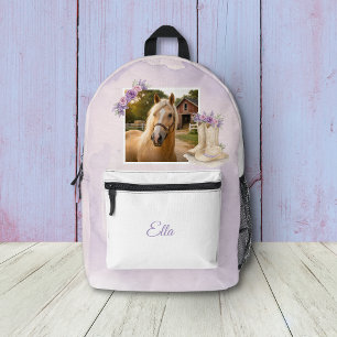 Sac À Dos Imprimé Carton d'invitation d'anniversaire de cheval flora