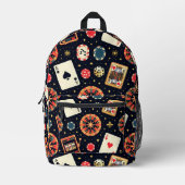 Sac À Dos Imprimé Casino pattern theme on black (Recto)