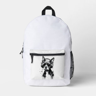 Sac À Dos Imprimé Casque de chien cool Cute Animaux de compagnie enc