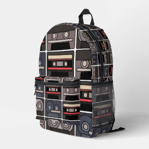 Sac À Dos Imprimé Cassette Ruban Musique Rétro