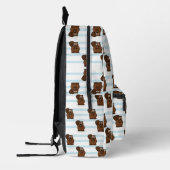 Sac À Dos Imprimé Castor sur bandes bleues (Gauche)