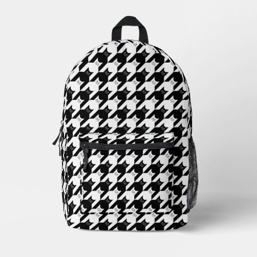 Sac À Dos Imprimé Catstooth Motif noir et blanc Houndstooth (Recto)