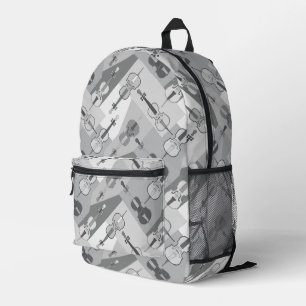 Sac À Dos Imprimé Cellos à galets gris