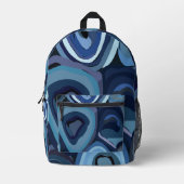 Sac À Dos Imprimé Cercles demi-bleus géométriques Abstraits (Recto)