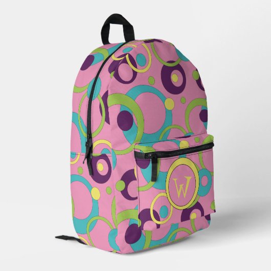 Sac À Dos Imprimé Cercles roses funky (Coin arrière gauche)