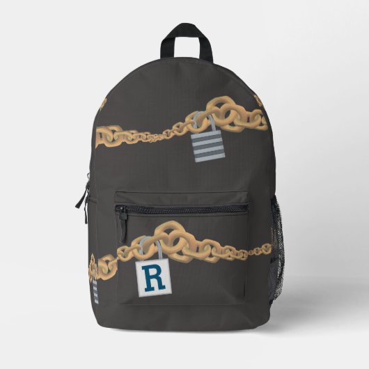 Sac À Dos Imprimé Chaînes pour garçons monogrammes et serrure à thèm (Recto)