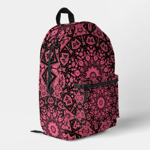 Sac À Dos Imprimé Châle à patchwork de châle rose et noir