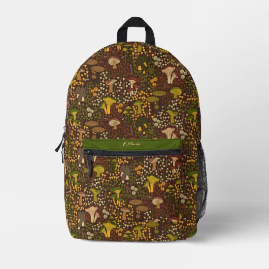 Sac À Dos Imprimé Champignon rétro Brown (Recto)