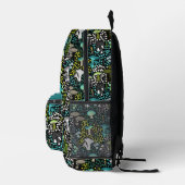 Sac À Dos Imprimé Champignon rétro turquoise (Droite)
