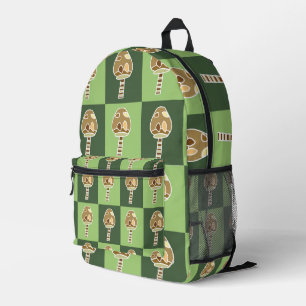 Sac À Dos Imprimé Champignon vert À damiers Goblincore