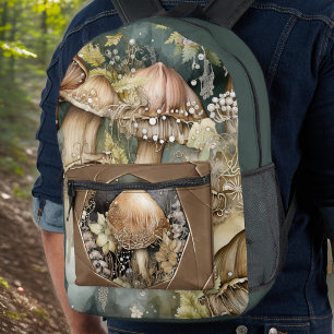 Sac À Dos Imprimé Champignons des bois à travers la caméra lentille