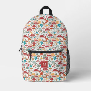 Sac À Dos Imprimé Champignons et fleurs du milieu du siècle moderne
