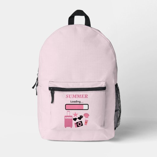 Sac À Dos Imprimé Chargement d'été rose (Recto)