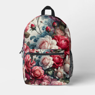 Sac À Dos Imprimé Charme floral de la rose intemporelle