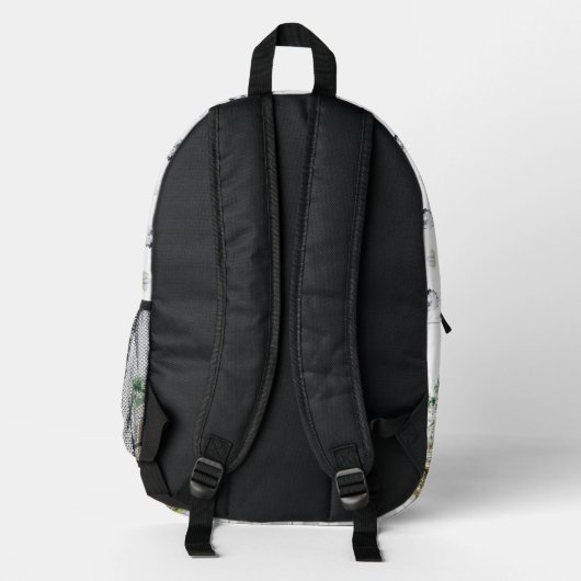 Sac À Dos Imprimé Charme Rustique Poulet Agricole | Monogramme (Verso)