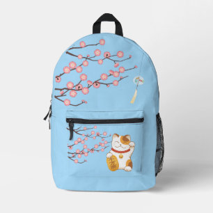 Sac À Dos Imprimé Chat chanceux japonais, Calico Maneki Neko