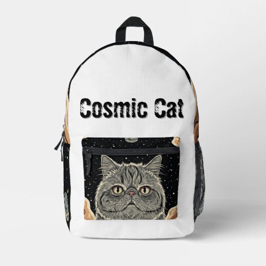 Sac À Dos Imprimé Chat Cosmique (Recto)