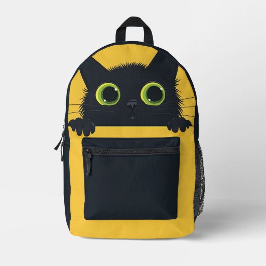 Sac À Dos Imprimé Chat curieux (Recto)